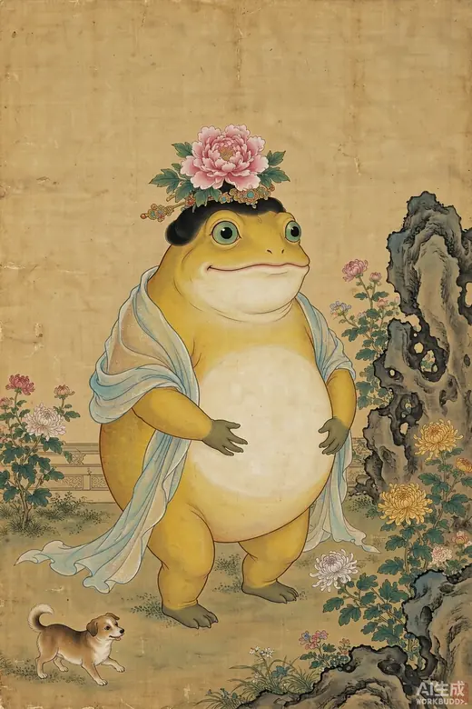 簪花仕女蛙